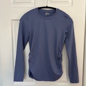 Calia by Carrie Underwood Ruched Sides Long Sleeve Top size XS periwinkle blue